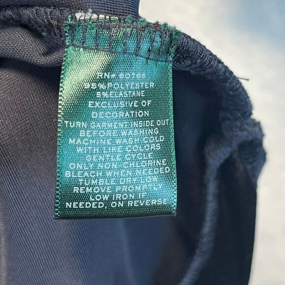 LAUREN RALPH LAUREN Robe Women's Small Blue Velvet Long Full Zip Collared Caftan - Picture 7 of 13